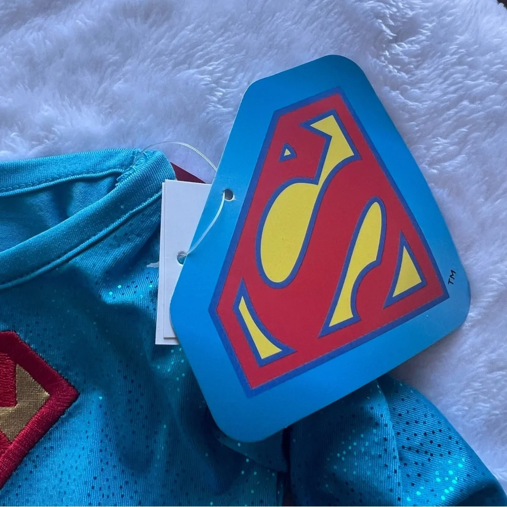 Superman Kids Costume dress NWT 12 months girls with headband and removable cape